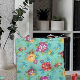 HOME COLORS.IN Blue & Pink Printed Pure CottonCushions-53