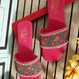 Nidima Women Embellished Ethnic Open Toe Flats-54