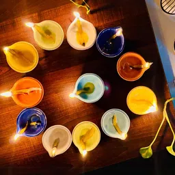 Altaica Ceramic Set of 12 Diyas Pooja Essentials-image-1