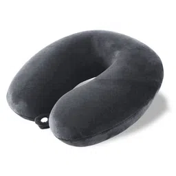 Kuber Industries Grey Memory Foam Filled Polyester Ultra Soft Travel Pillow-14