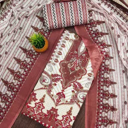 SHADOW & SAINING Printed Pure Cotton Unstitched Dress Material-image-54