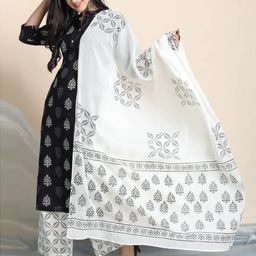 7Threads Ethnic Motifs Printed Mandarin Collar Straight Kurta with Palazzo And Dupatta-image-10