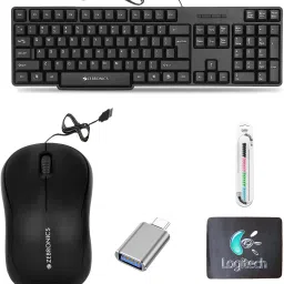 TagVin K20 Keyboard, Mouse, MousePad, C-OTG, & Cable Protector (Set of 5) Combo Set-image-3