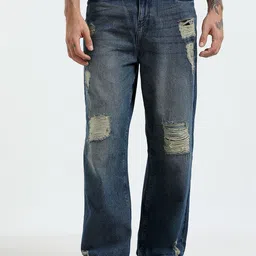 Espanshe Men Mid-Rise Mildly Distressed Light Fade Jeans-picture-27