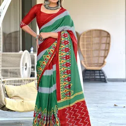 Pandadi Saree Striped Block Print Sarees-picture-28