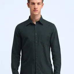 Flying Machine Men Cutaway Collar Solid Cotton Casual Shirt-image-83