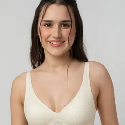 bodyline Vanilla Medium Coverage Lightly Padded Seamless Plunge Bra-picture-17