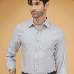 JAKANARY Men Premium Fit Solid Spread Collar Cotton Formal Shirt-image-86