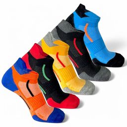 Sockscarving Men Pack Of 5 Color-Block Cotton Ankle Length Socks-27