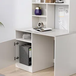 HEXA RED White Engineered Wood Study Table For Work From Home Students & Computer Table image 3