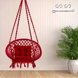 Swingzy Red Egg Shaped Hammock Swing With Cushion-18
