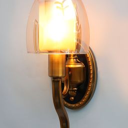 SHREE KALA HOME DECOR Brown & Gold-Toned Metal Quirky Abstract Shaped Shaped Wall Lamp-16