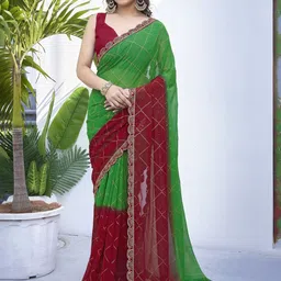 Subham Geometric Embellished Sequinned Saree-33