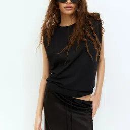 H&M Satin Drawstring Skirt-image-56