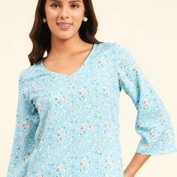 NEESH Floral Print Flared Sleeve Styled Back Top-picture-31