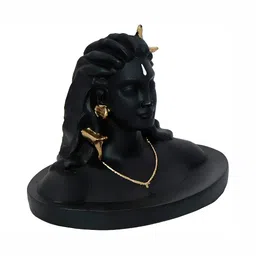 Navyaksh Black & Gold Toned Bhagwan Shiv Ji Showpiece image 3
