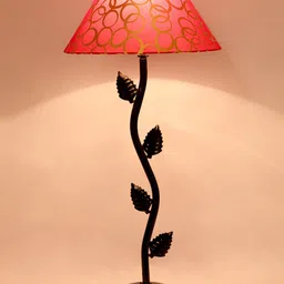 foziq Black & Red Printed Frustum Table Lamp With Shade image 5