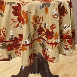 BILBERRY Furnishing by preeti grover Red Floral Cotton Round 4-Seater Table Cover-image-27