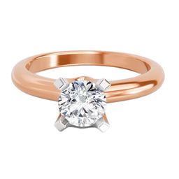 Sparkles Round Solitaire Ring IGI Certified 14K Rose Gold ( Size 7 )-image-14