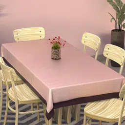 Aura Pink Cotton 6-Seater Table Cover-image-53