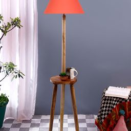 Devansh Brown & Orange Wooden Floor Lamp-image-83