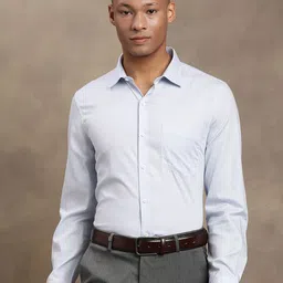 Turtle Men Standard Regular Fit Spread Collar Solid Cotton Formal Shirt-image-17