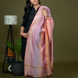 HELLA FASHIONS Floral Woven Design Chanderi Dupatta-picture-6