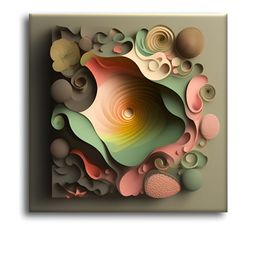 OLIVE TREE Green & Pink Abstract Canvas Wall Art-image-71