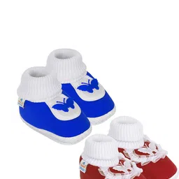 NESKA MODA 3 To 12 Month Cotton Baby Booty 2 Pair Combo Skin Friendly Soft Frill Butterfly Booties-96