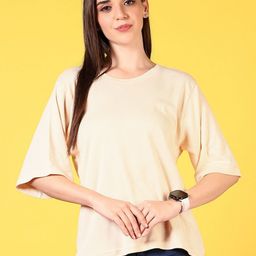 V-Mart Women Self Design Round Neck Cotton Relaxed Fit T-shirt-picture-10