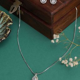 Mali Fionna Silver Plated CZ Studded Jewellery Set-image-92
