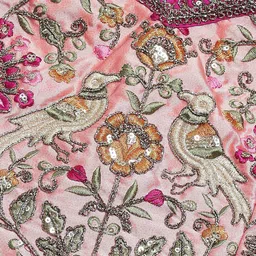 FABPIXEL Embroidered Thread Work Semi-Stitched Lehenga & Unstitched Blouse With Dupatta image 3