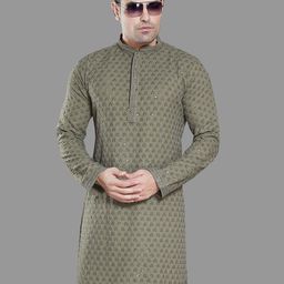 PulseIQ Men Embroidered Chikankari Kurta-image-26