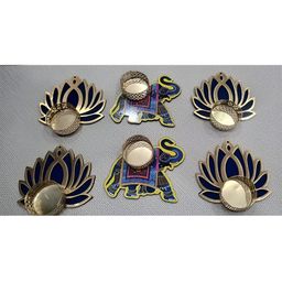 Sellplus Set of 6 Blue & Yellow Lotus & Elephant T-light Holder-image-89