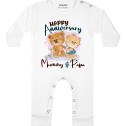 Arvesa Happy Anniversary Mummy & Papa Printed Bodysuit-image-38