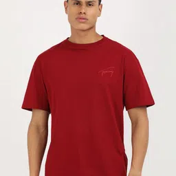 Tommy Hilfiger Men Brand Logo Printed Round Neck Cotton T-shirt-image-45