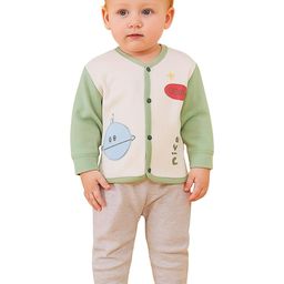 BABY LOOKS Kids-Unisex Green Wool Blend Clothing Set-image-11