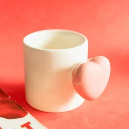 ArteCasa White & Pink Solid Ceramic Glossy Cups Set of Cups and Mugs-11