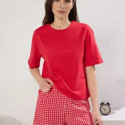 Trendyol Checked Night suit-image-60