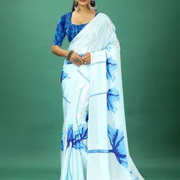 A.V.M. SILK MILLS Floral Printed Pure Crepe Saree-picture-36