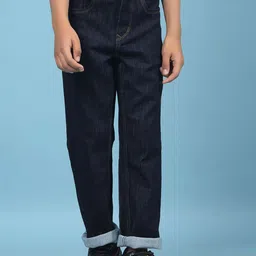 Crimsoune Club Boys Straight Fit Mid-Rise Light Fade Stretchable Jeans-image-70