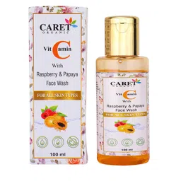 CARET ORGANIC Vitamin C Glow Scrub - 100 g With Vitamin C, Raspberry Face Wash - 100 ml image 1