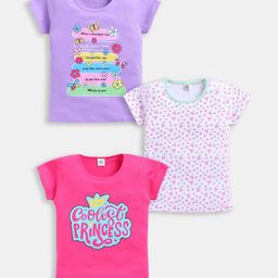 Here&Now X Game Begins Girls Set of 3 Printed T-shirt-picture-49