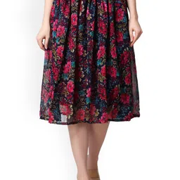 MINOS Printed Flared Midi Skirt-image-68