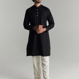 SAADAA Band Collar Cotton Straight Kurta-image-78