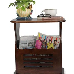 GLOBALLY INDIAN Brown Wooden Bedside Table-image-17