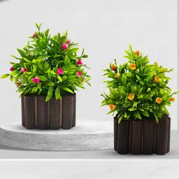Asharya Multicoloured Artificial Plant With Pot - 2 Pieces image 3