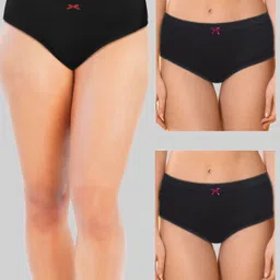 DChica Pack Of 3 Printed Cotton Comfortable Mid Waist Hipster Briefs-image-93