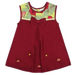 ShopperTree Girls Floral Printed Bow A-Line Dress-image-56
