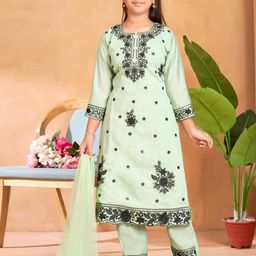 Muhuratam Girls Printed Kurta Set-image-51